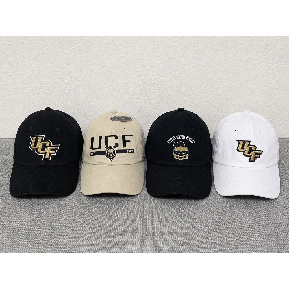 Lot of 4 UCF Knights Hats Mens University of Central Florida Baseball Caps Black